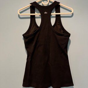 Alo Ribbed Tank Top with Built in Bra